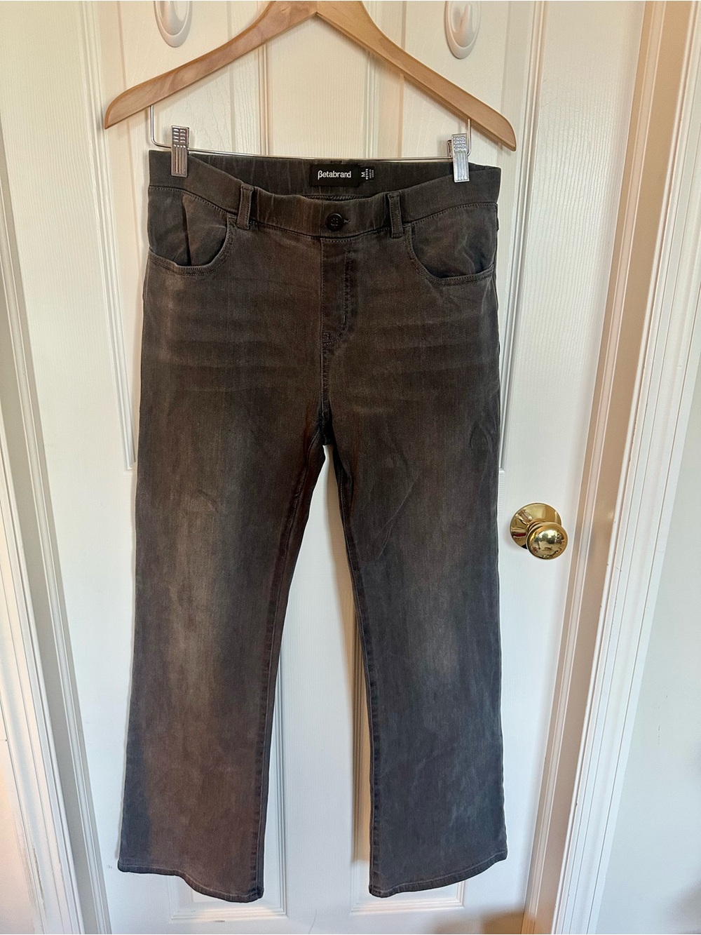 Betabrand Bootcut Denim: Rare gray-black (medium-petite, inseam 32)
